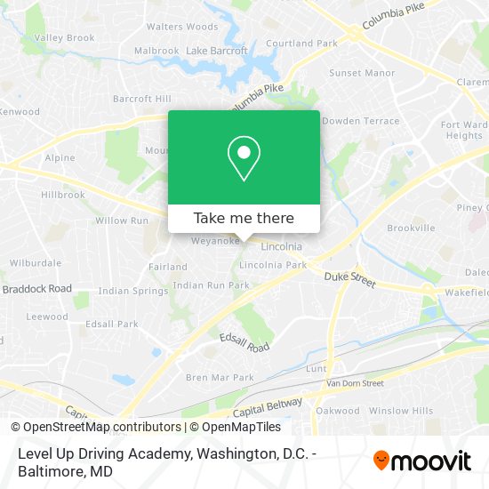 Mapa de Level Up Driving Academy