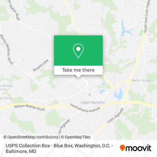 Mapa de USPS Collection Box - Blue Box