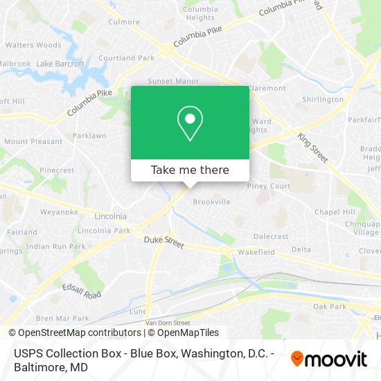 Mapa de USPS Collection Box - Blue Box