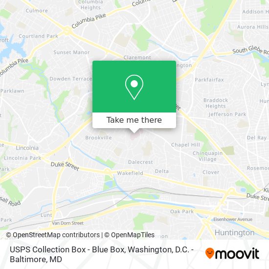 Mapa de USPS Collection Box - Blue Box