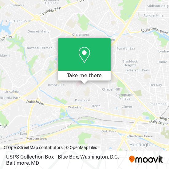 Mapa de USPS Collection Box - Blue Box