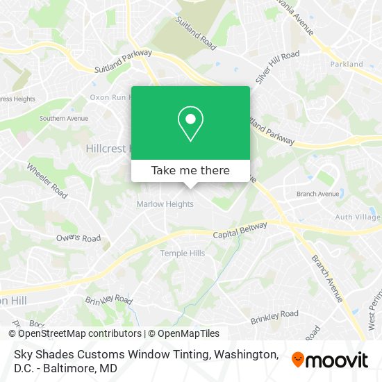 Sky Shades Customs Window Tinting map