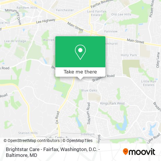 Mapa de Brightstar Care - Fairfax