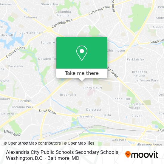 Alexandria City Public Schools Secondary Schools map