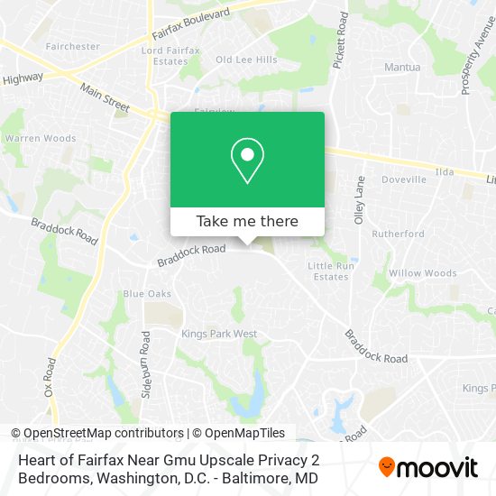Mapa de Heart of Fairfax Near Gmu Upscale Privacy 2 Bedrooms