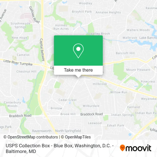 Mapa de USPS Collection Box - Blue Box