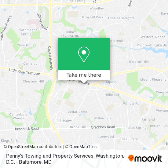 Mapa de Penny's Towing and Property Services