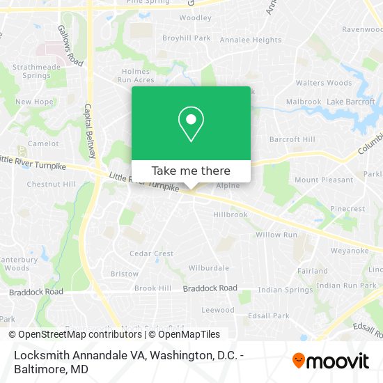 Mapa de Locksmith Annandale VA