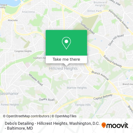 Debo's Detailing - Hillcrest Heights map