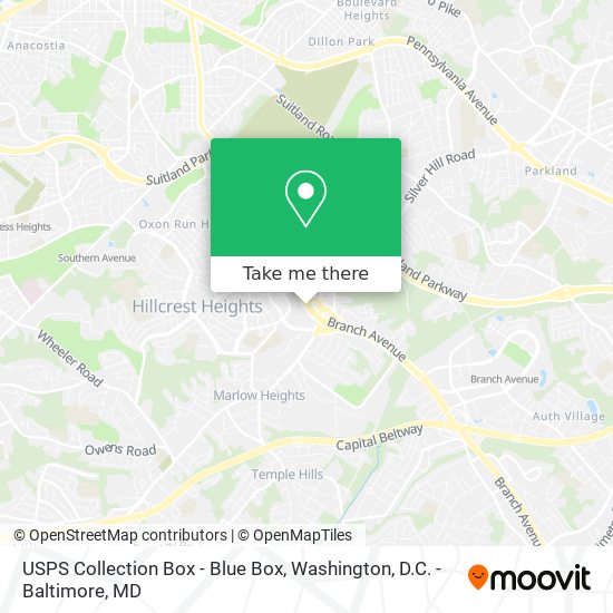 Mapa de USPS Collection Box - Blue Box