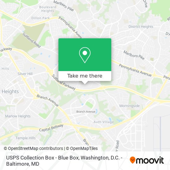 USPS Collection Box - Blue Box map