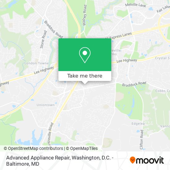 Advanced Appliance Repair map