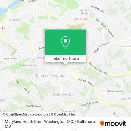 Mapa de Maryland Heath Care