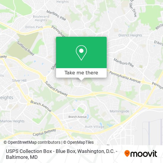 USPS Collection Box - Blue Box map