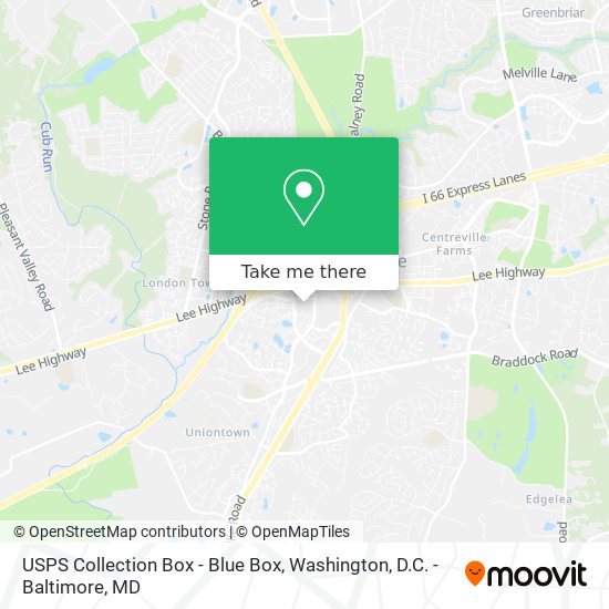 Mapa de USPS Collection Box - Blue Box