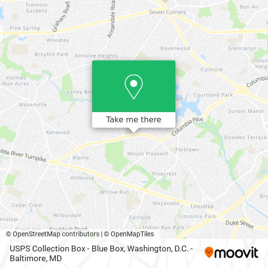 USPS Collection Box - Blue Box map