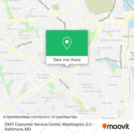 Mapa de DMV Customer Service Center