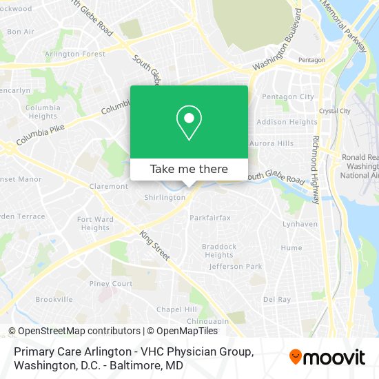 Primary Care Arlington - VHC Physician Group map