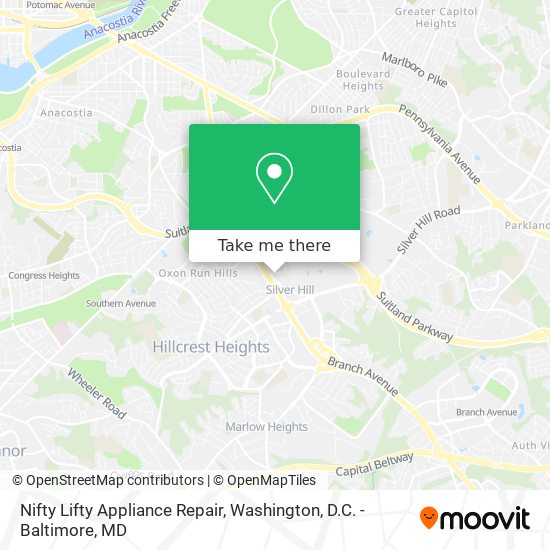 Mapa de Nifty Lifty Appliance Repair