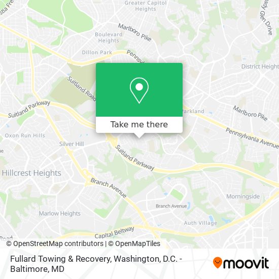 Fullard Towing & Recovery map