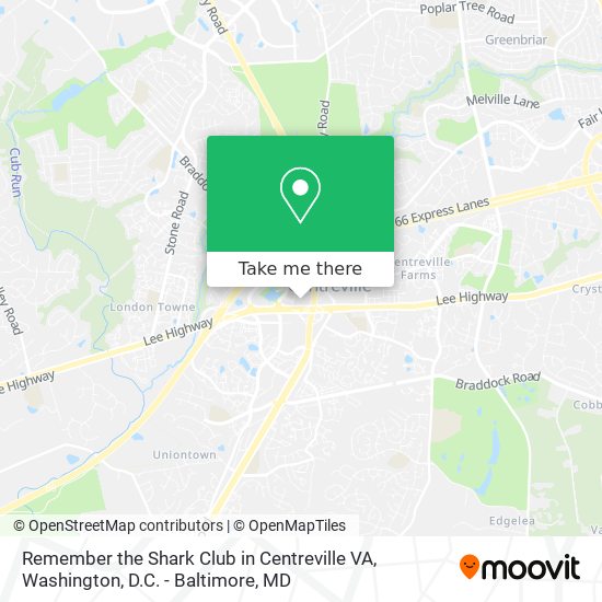 Mapa de Remember the Shark Club in Centreville VA