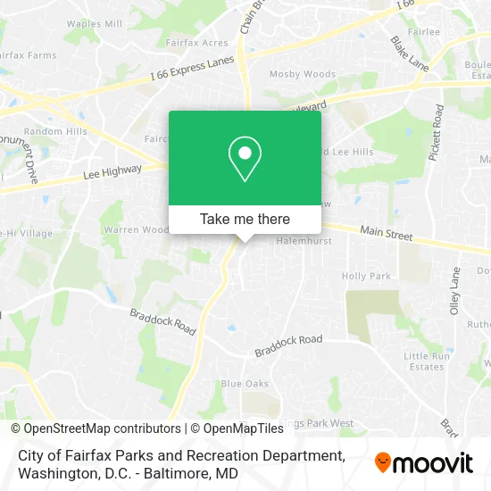 Mapa de City of Fairfax Parks and Recreation Department