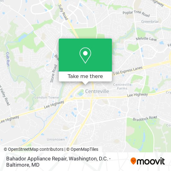 Mapa de Bahador Appliance Repair