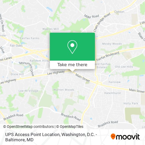 UPS Access Point Location map