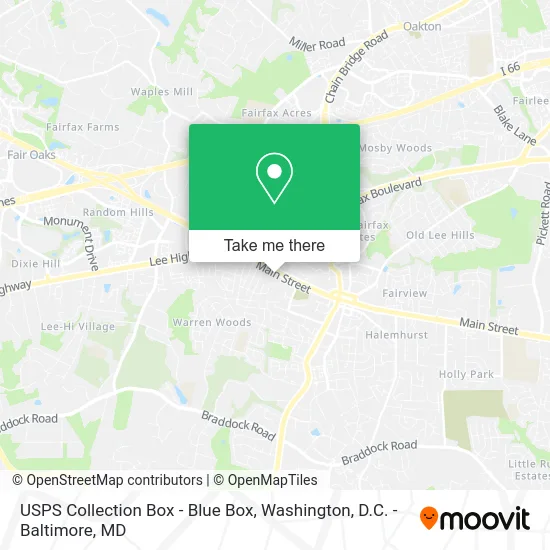 USPS Collection Box - Blue Box map