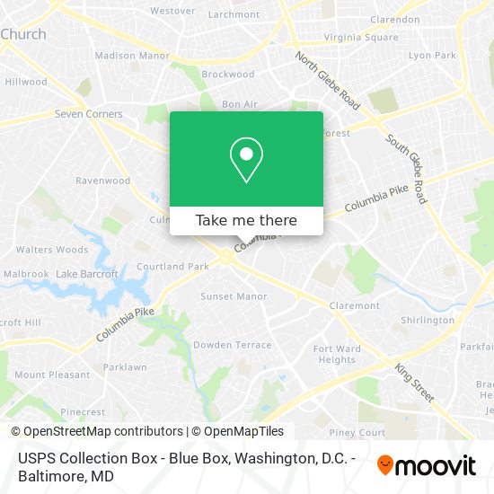 Mapa de USPS Collection Box - Blue Box