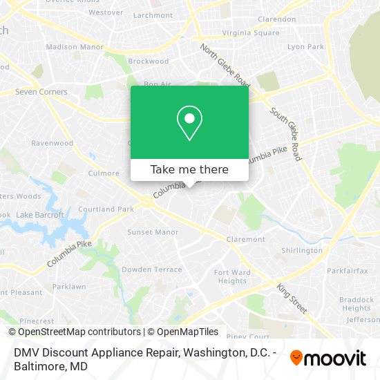 Mapa de DMV Discount Appliance Repair