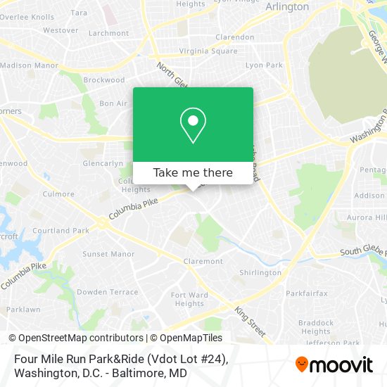 Mapa de Four Mile Run Park&Ride (Vdot Lot #24)