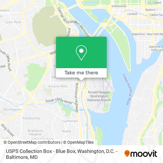 Mapa de USPS Collection Box - Blue Box