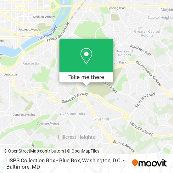 USPS Collection Box - Blue Box map