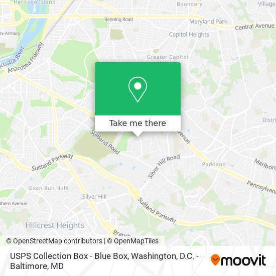 USPS Collection Box - Blue Box map