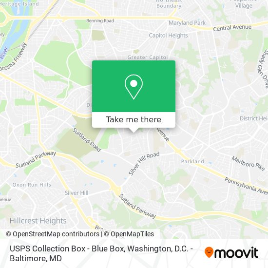 Mapa de USPS Collection Box - Blue Box