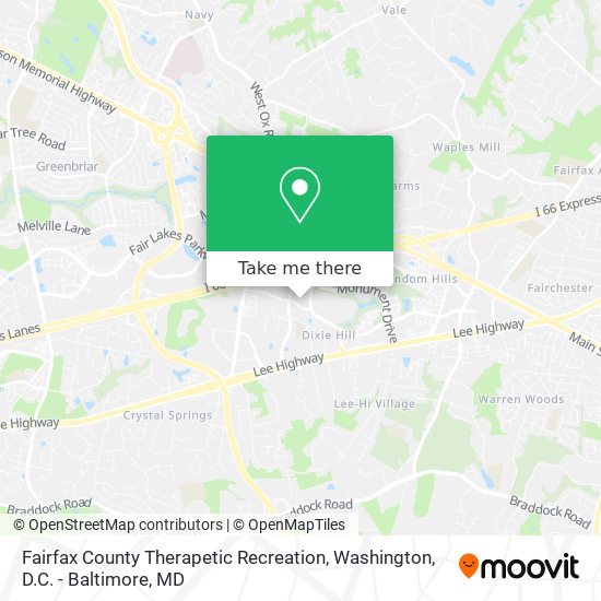 Mapa de Fairfax County Therapetic Recreation