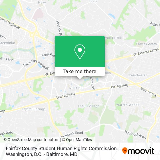 Mapa de Fairfax County Student Human Rights Commission