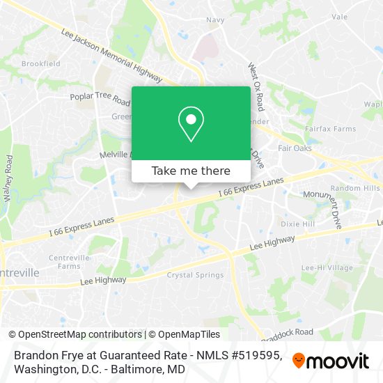 Mapa de Brandon Frye at Guaranteed Rate - NMLS #519595