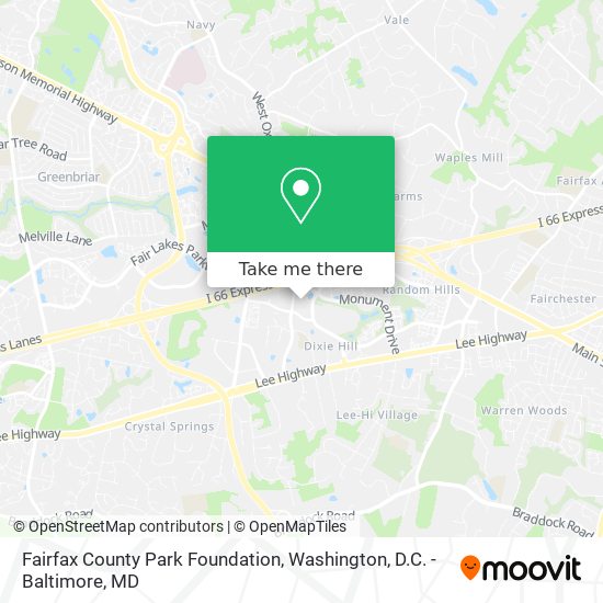 Mapa de Fairfax County Park Foundation