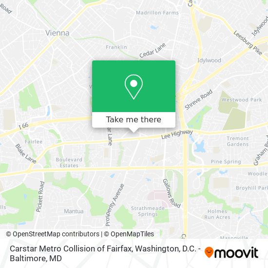 Carstar Metro Collision of Fairfax map