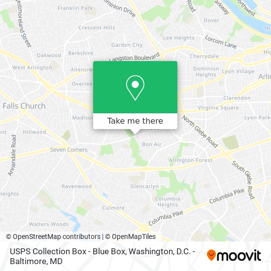 Mapa de USPS Collection Box - Blue Box