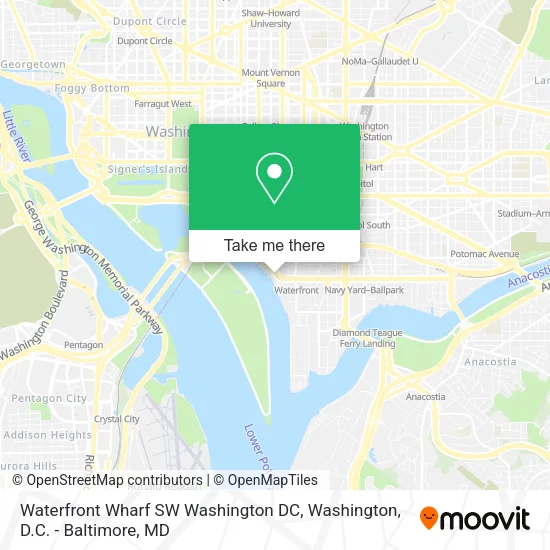 Waterfront Wharf SW Washington DC map