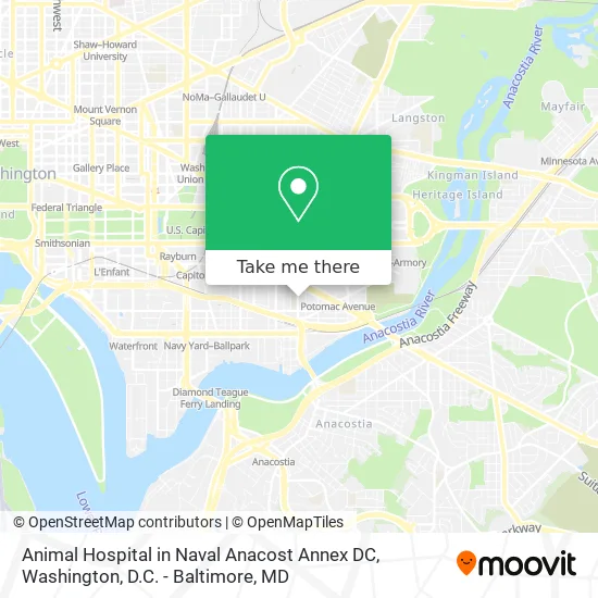 Mapa de Animal Hospital in Naval Anacost Annex DC