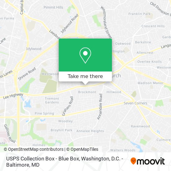 Mapa de USPS Collection Box - Blue Box