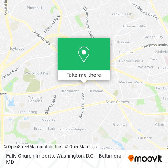 Mapa de Falls Church Imports