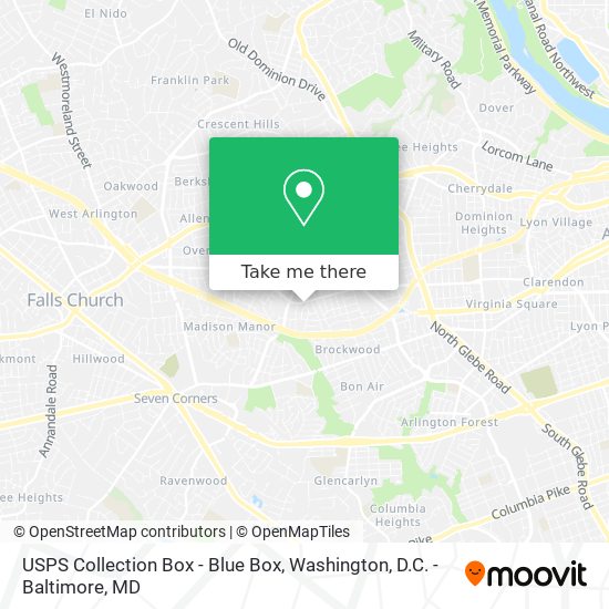 Mapa de USPS Collection Box - Blue Box