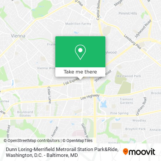 Mapa de Dunn Loring-Merrifield Metrorail Station Park&Ride