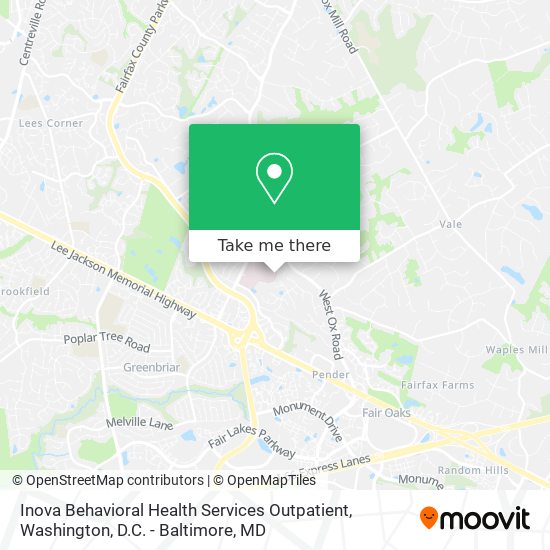 Mapa de Inova Behavioral Health Services Outpatient