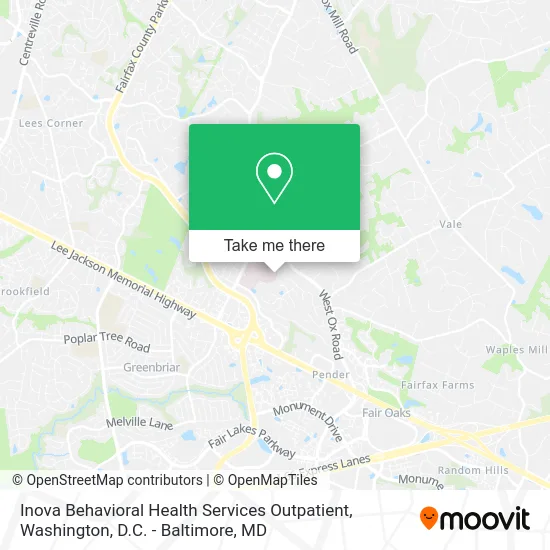 Inova Behavioral Health Services Outpatient map